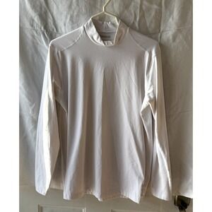 Reebok Mens White Long Sleeve Mock Neck Performance Top XL Play‎ Dry
